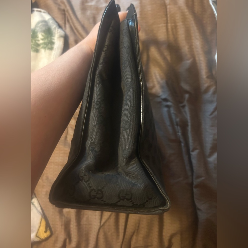 vintage Gucci black GG canvas bamboo handle tote bag - Picture 3 of 16